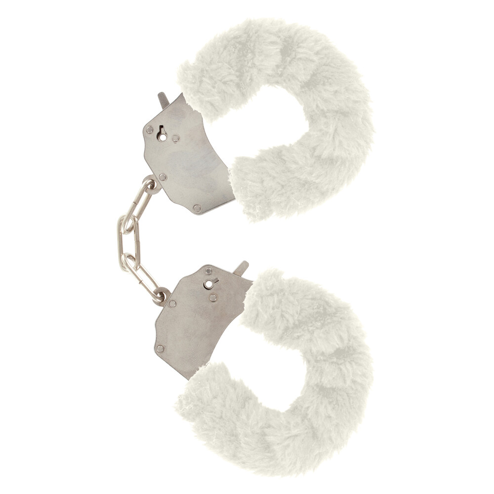 The ToyJoy Furry Fun Wrist Cuffs White from Forbidden Passion