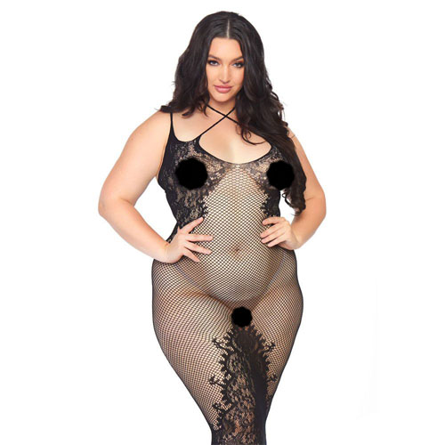 The Leg Avenue Dual Strap Halter Dress Plus Size UK 14 to 18 from Forbidden Passion