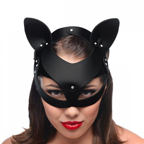 The Master Series Bad Kitten Leather Cat Mask from Forbidden Passion