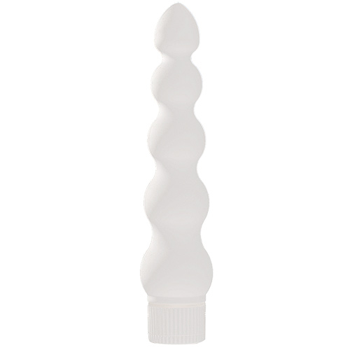 The White Nights 7 Inch Ribbed Anal Vibrator from Forbidden Passion