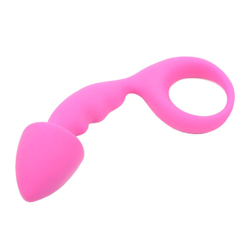 The Pink Silicone Curved Comfort Butt Plug from Forbidden Passion