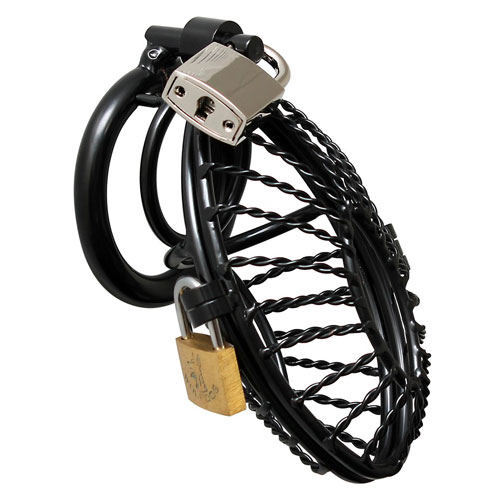 The Opening Metal Male Chastity Device With 2 Padlocks from Forbidden Passion