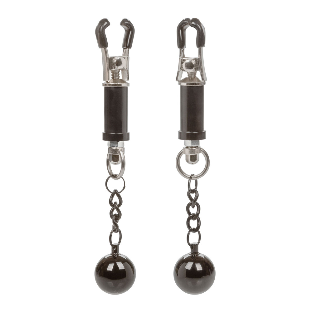 The Nipple Grips Weighted Twist Nipple Clamps from Forbidden Passion