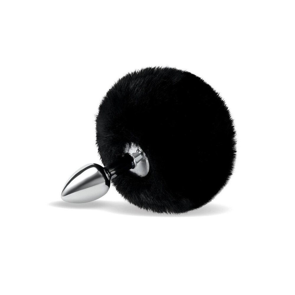 The Furry Tales Black Bunny Tail Butt Plug from Forbidden Passion