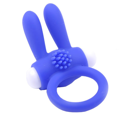 The Cock Ring With Rabbit Ears Blue from Forbidden Passion