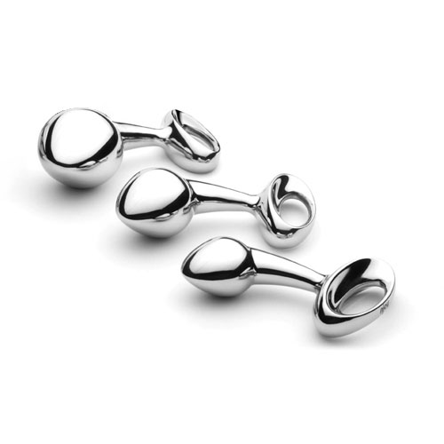 The Njoy Pure Plugs Small Stainless Steel But Plug from Forbidden Passion