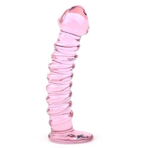 The Textured Pink Glass Dildo from Forbidden Passion