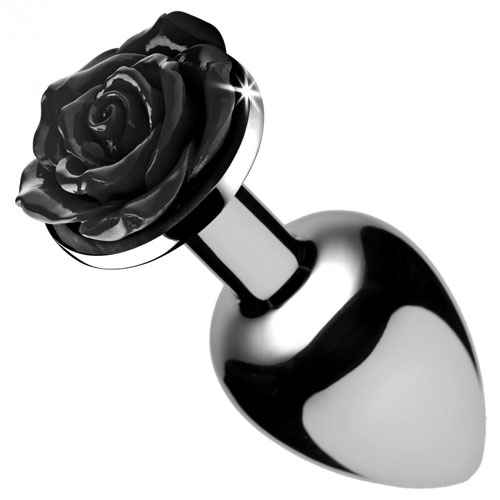 The XR Booty Sparks Black Rose Anal Plug Large from Forbidden Passion