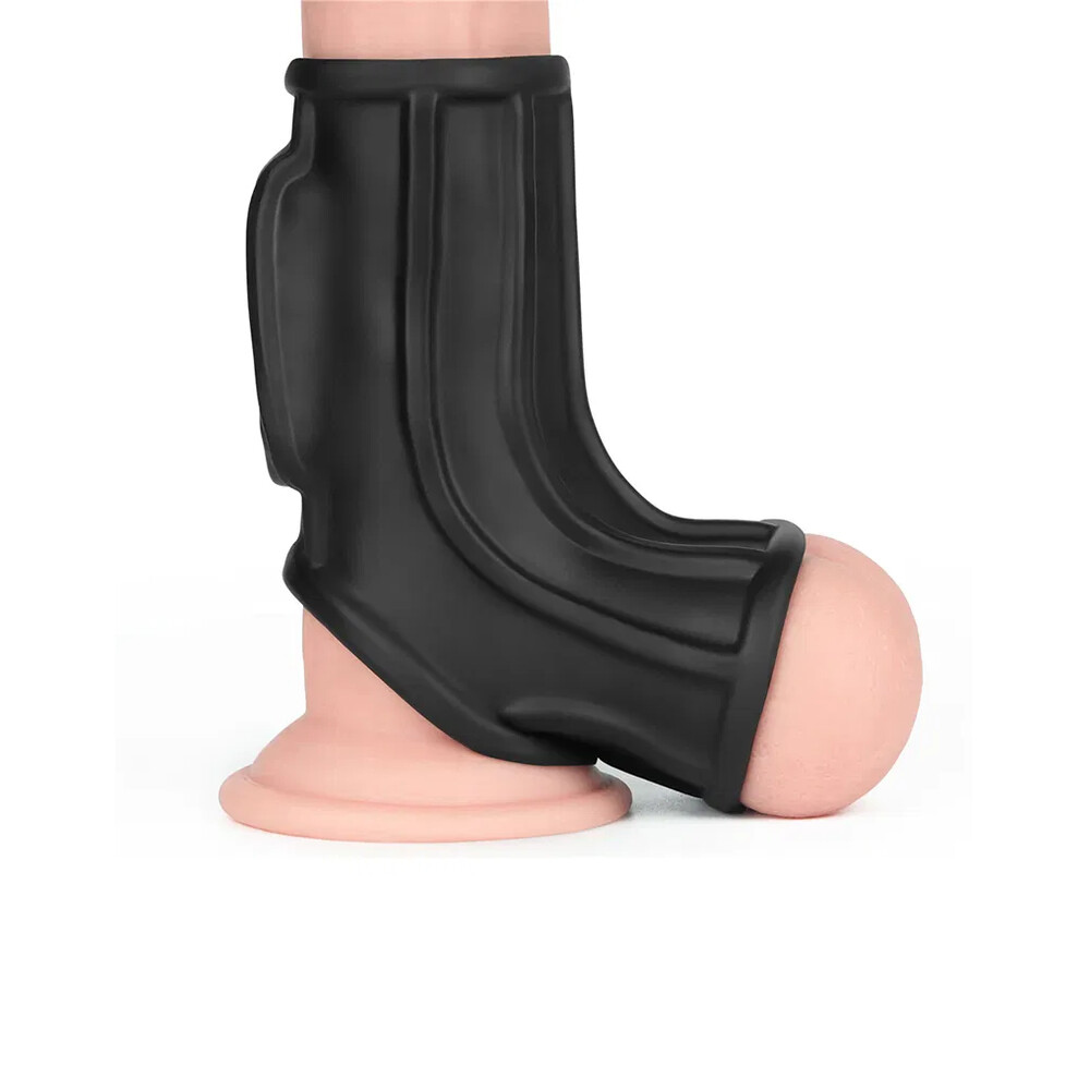 The Lovetoy Ridge Vibrating Penis Scrotum Sleeve from Forbidden Passion