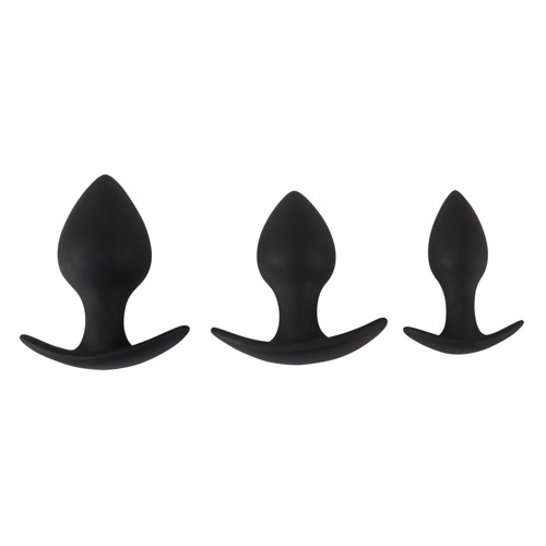 The Black Velvet Silicone Three Piece Anal Training Set from Forbidden Passion
