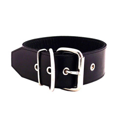 The Rouge Garments 50mm Plain Black Leather Collar from Forbidden Passion