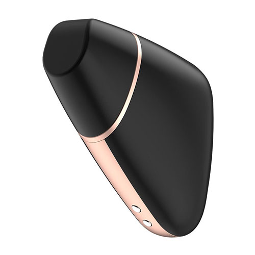 The Satisfyer App Enabled Love Triangle Clit Massager Black from Forbidden Passion