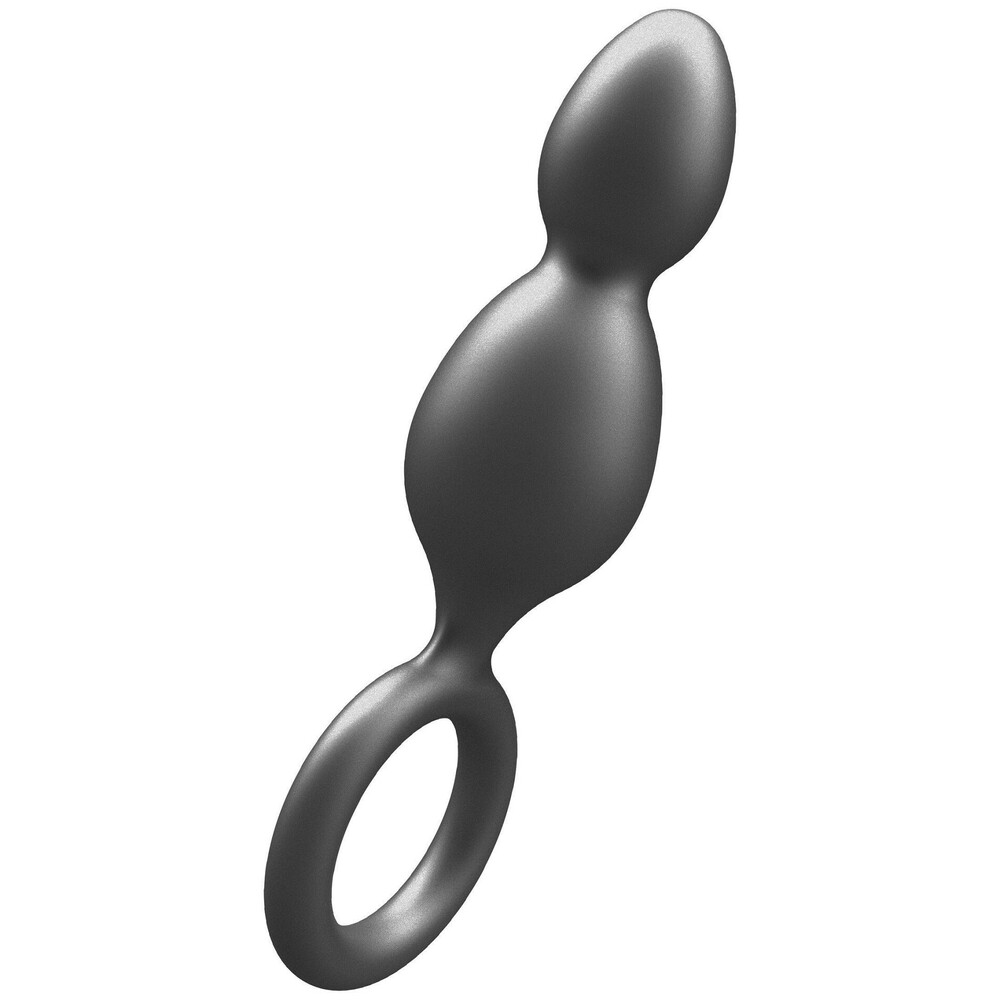 The ToyJoy Buttocks The Plugger 2 Balls Metallic Silicone Plug from Forbidden Passion
