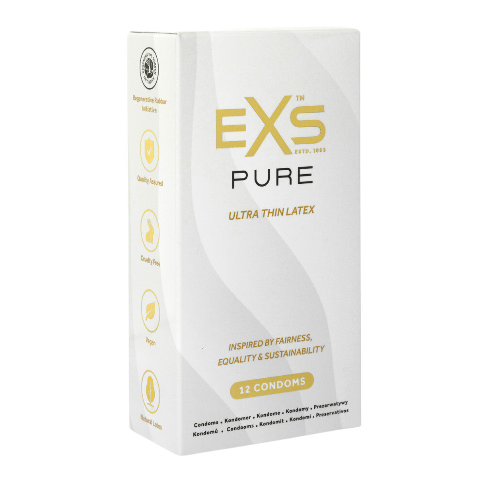 The EXS Pur Ultra Thin Latex Condoms 12 Pack from Forbidden Passion