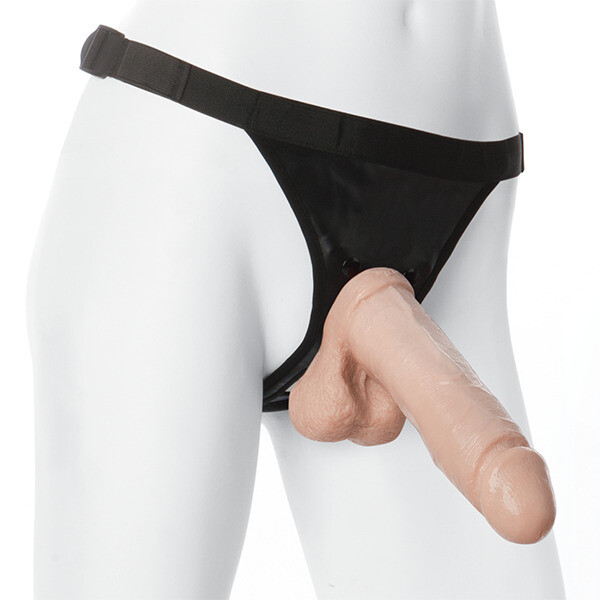 The VacULock 8 Inch Realistic Cock With Ultra Harness from Forbidden Passion