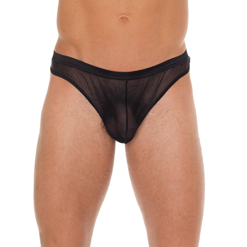 The Mens Black Mesh GString from Forbidden Passion