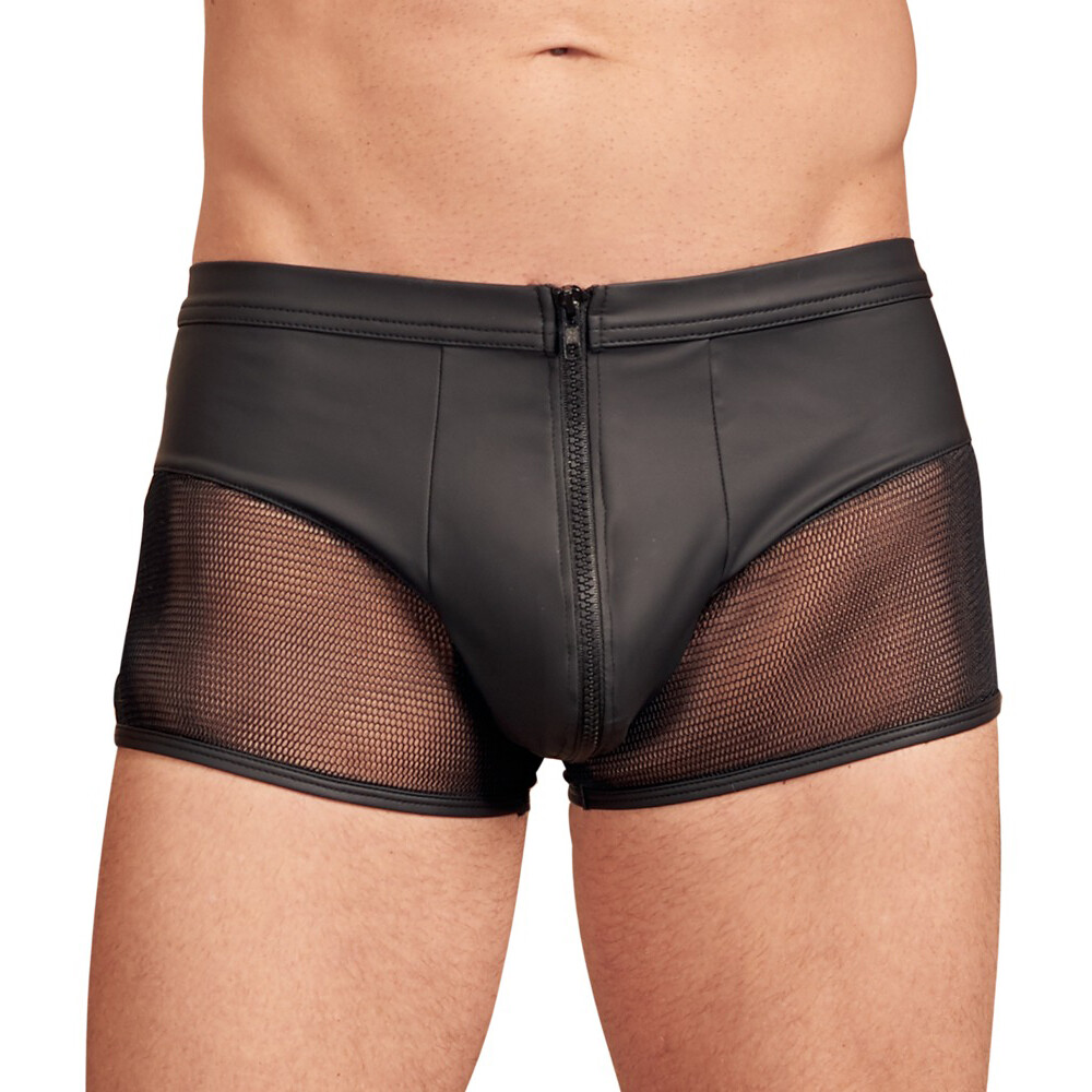 The NEK Matte Look Pants With Zip Opening Black from Forbidden Passion