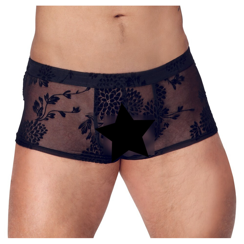 The Noir Sheer Floral Lace Pants from Forbidden Passion