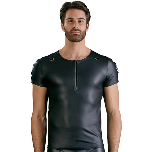 The NEK Matte Black Straight Cut Shirt from Forbidden Passion