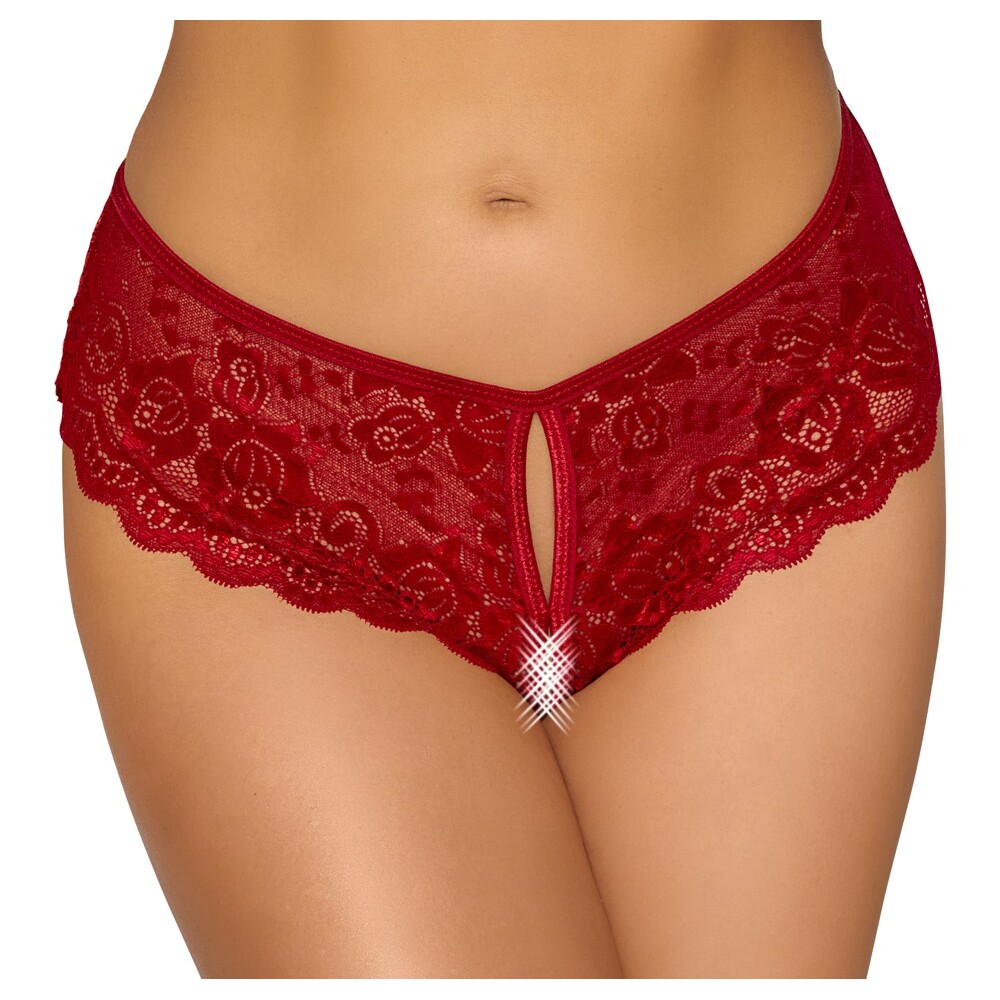The Cottelli Crotchless Panty Red from Forbidden Passion