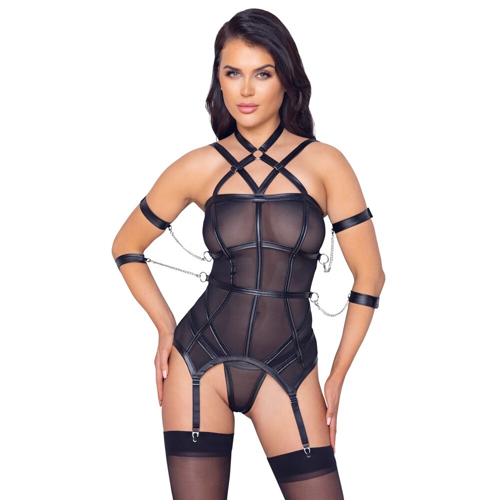 The Cottelli Bondage Basque And String from Forbidden Passion