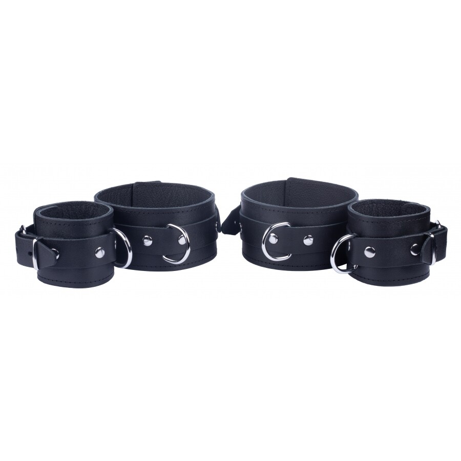 The The Red Arm To Forearm Leather Shackles from Forbidden Passion