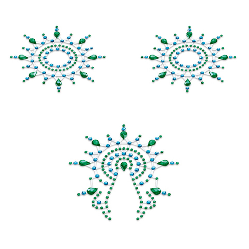 The Petits Joujoux Gloria Nipple And Vagina Pasties Green from Forbidden Passion