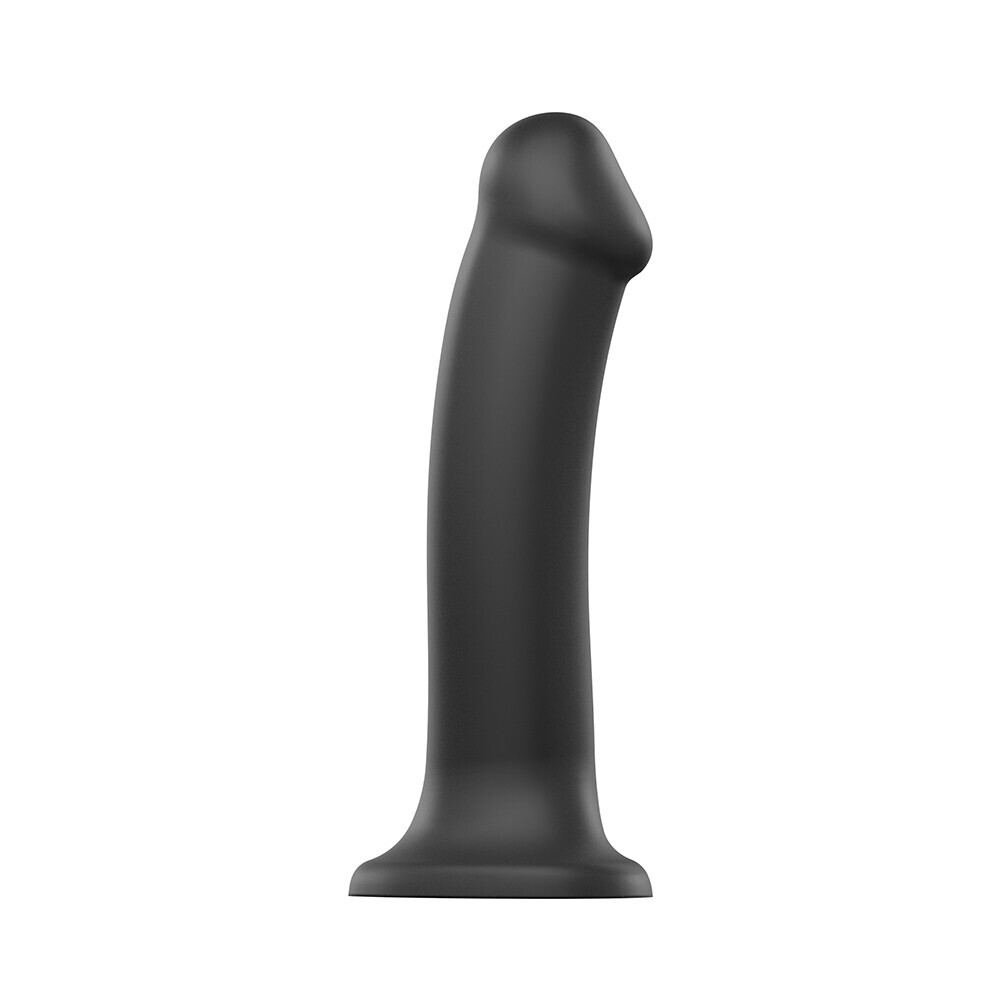 The Strap On Me Silicone Dual Density Bendable Dildo XLarge Black from Forbidden Passion