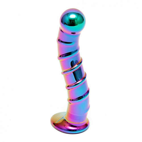The Sensual Multi Coloured Glass Nikita Dildo from Forbidden Passion