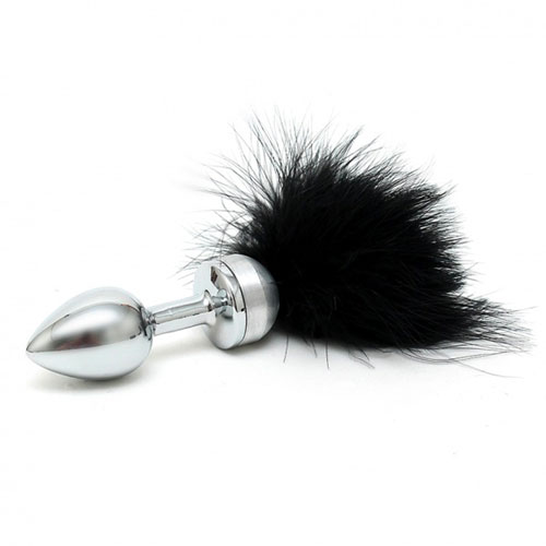 The Small Butt Plug With Black Feathers from Forbidden Passion