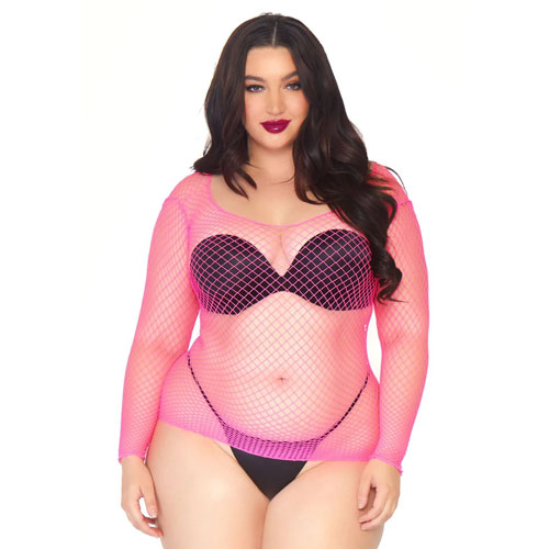The Leg Avenue Net Long Sleeved Shirt Plus Size UK 14 to 18 from Forbidden Passion