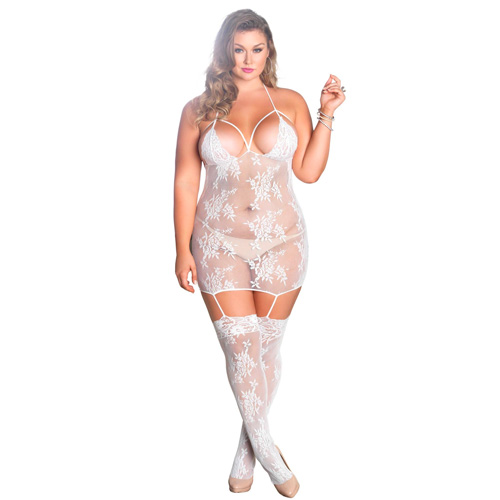 The Leg Avenue Strappy Suspender Dress UK 14 to 18 from Forbidden Passion