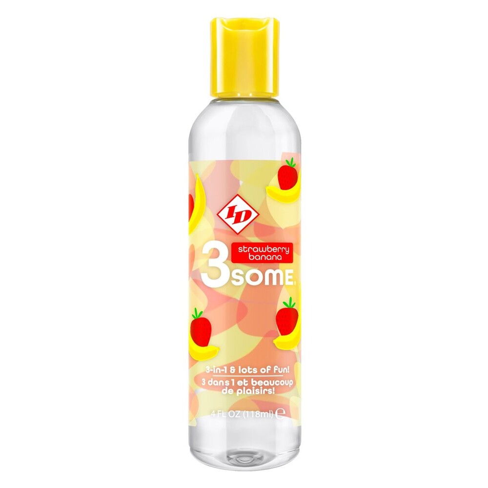 The ID 3some Strawberry Banana 3 In 1 Lubricant 118ml from Forbidden Passion
