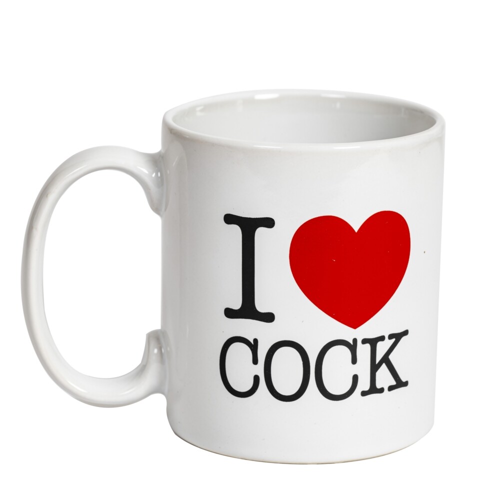 The White I Love Cock Mug from Forbidden Passion