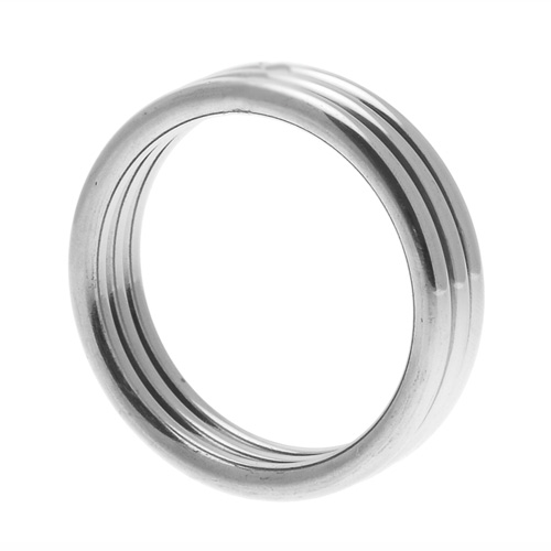 The Master Series Echo Stainless Steel Triple Cock Ring ML from Forbidden Passion