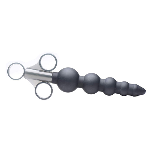 The Master Series Silicone Graduated Beads Lube Launcher from Forbidden Passion