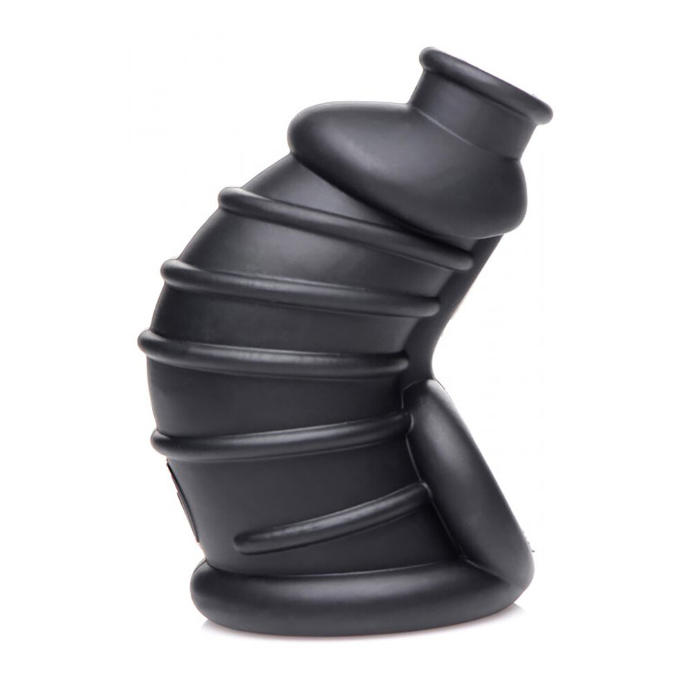 The Master Series Dark Chamber Silicone Chastitys Cage from Forbidden Passion