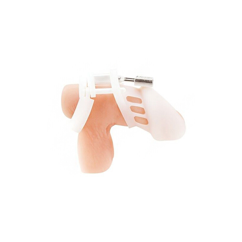 The Blue Line Silicone Chastity Cage from Forbidden Passion