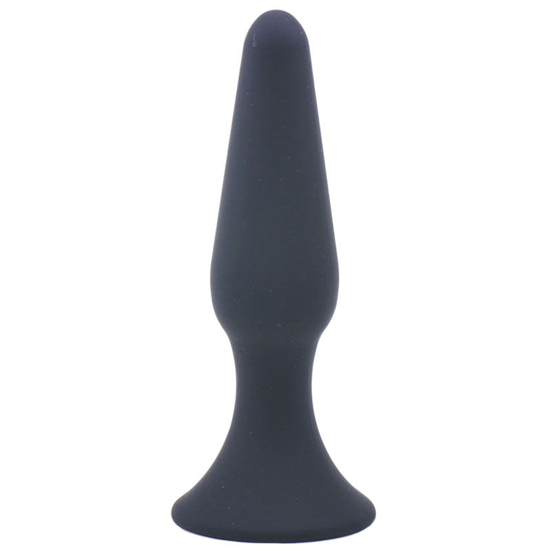 The Medium Classic Black Silicone Butt Plug from Forbidden Passion