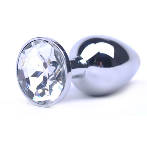 The Large Metal Anal Plug With Clear Crystal from Forbidden Passion