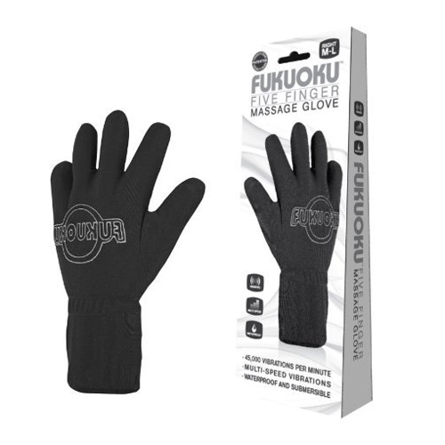 The Fukuoku Vibrating Five Finger Massage Glove Left Hand from Forbidden Passion