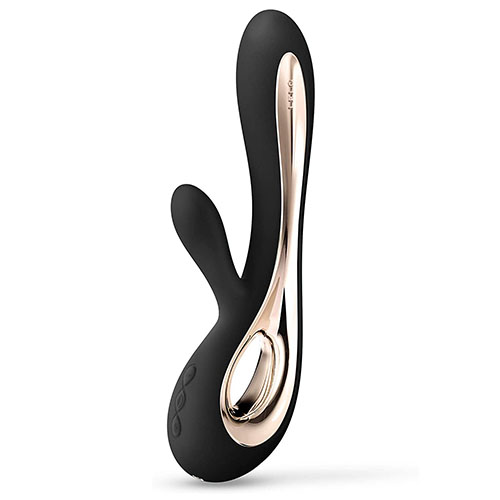 The Lelo Soraya 2 Dual Rabbit Vibrator Black from Forbidden Passion