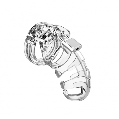 The Man Cage 02 Male 3.5 Inch Clear Chastity Cage from Forbidden Passion