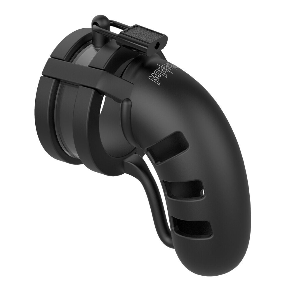 The Man Cage 19 Male 4.5 Inch Chastity Cage With Ball Splitter from Forbidden Passion