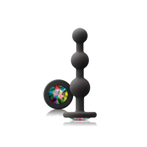 The Glams Black Ripple Anal Plug Rainbow Gem from Forbidden Passion