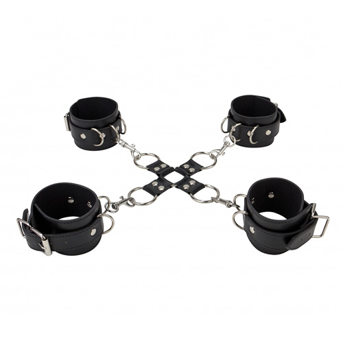 The Shots Ouch Leather Hand And Leg Cuffs from Forbidden Passion