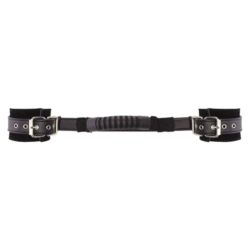The Ouch Adjustable Black Leather Handcuffs from Forbidden Passion