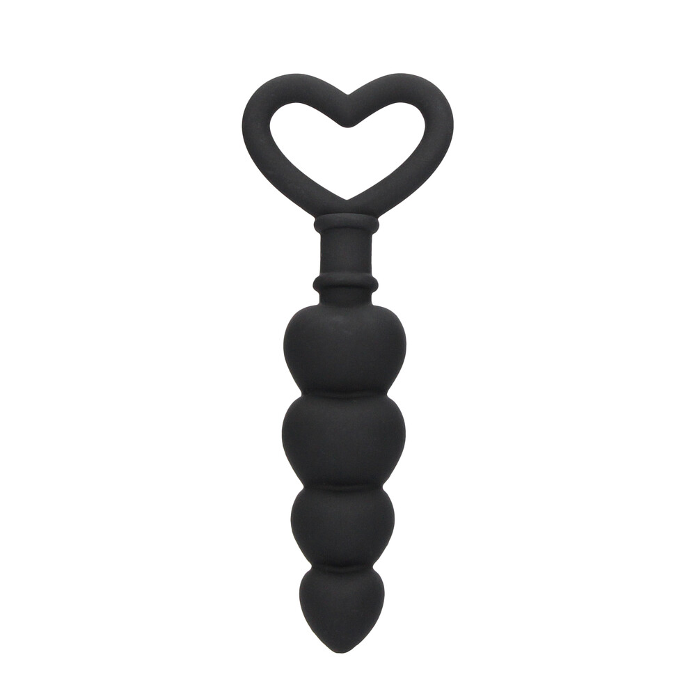 The Ouch Silicone Anal Love Beads Black from Forbidden Passion