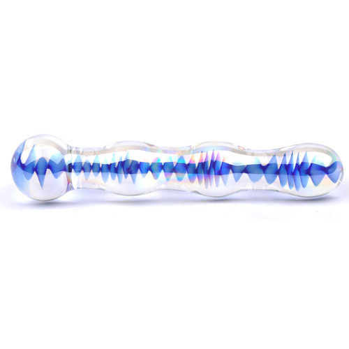 The Blue Wavy Glass Dildo from Forbidden Passion