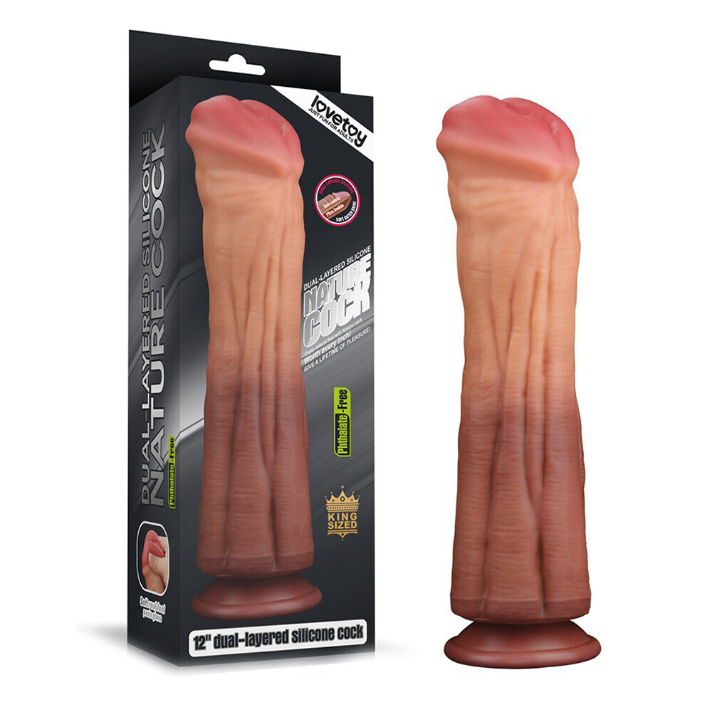 The Lovetoy 12 Inch Dual Layered Silicone Horse Cock from Forbidden Passion